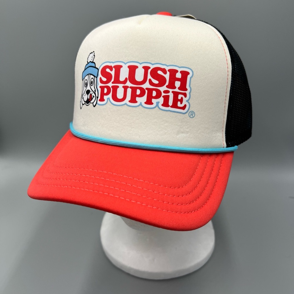 Slush Puppie SWAG Rope Trucker Hat. Cotton/Polyester Mesh White Adjustable Cap.